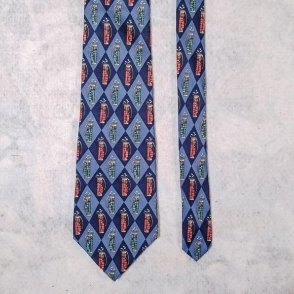 Tommy Hilfiger Italian Silk Golf Tie, Made in USA - Picture 4 of 8